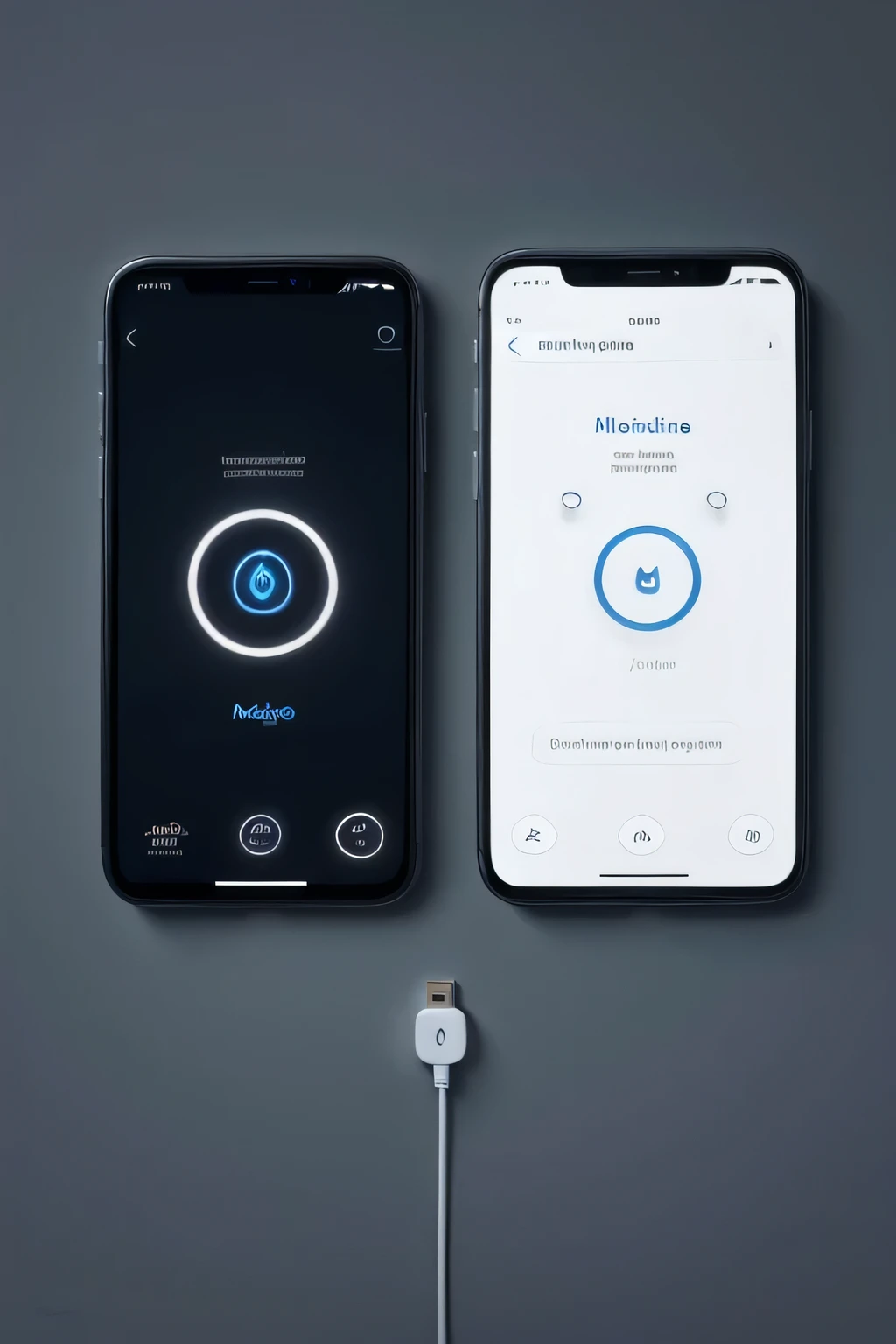 "Design a minimalist logo for a mobile app called 'Unplugged' (or 'Desplugue-se' in Portuguese). The app helps users disconnect from their phones at night by sending sarcastic, humorous notifications. The logo should reflect the idea of disconnecting, relaxation, and digital detox. Use simple, clean lines with a modern, sleek aesthetic. Incorporate elements like a power button, a plug, or a simple moon icon to symbolize night time and disconnection. The color palette should be calming, with tones like deep blue, soft gray, or white.