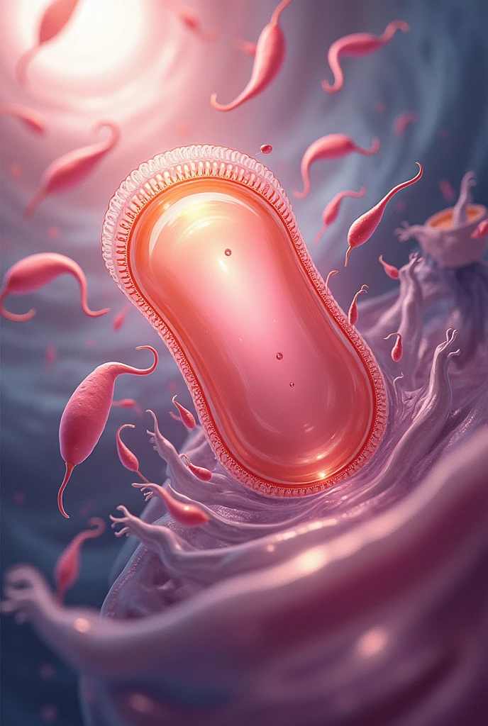 Illustration of sperm being blocked by a condom