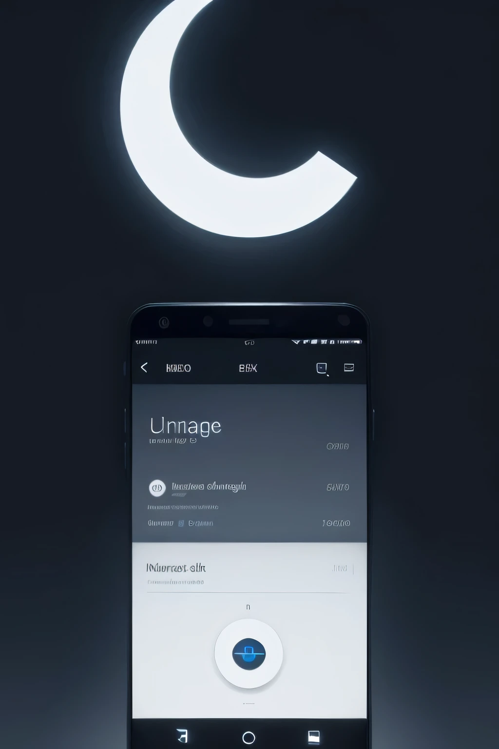 "Design a minimalist logo for a mobile app called 'Unplugged' (or 'Desplugue-se' in Portuguese). The app helps users disconnect from their phones at night by sending sarcastic, humorous notifications. The logo should reflect the idea of disconnecting, relaxation, and digital detox. Use simple, clean lines with a modern, sleek aesthetic. Incorporate elements like a power button, a plug, or a simple moon icon to symbolize night time and disconnection. The color palette should be calming, with tones like deep blue, soft gray, or white.