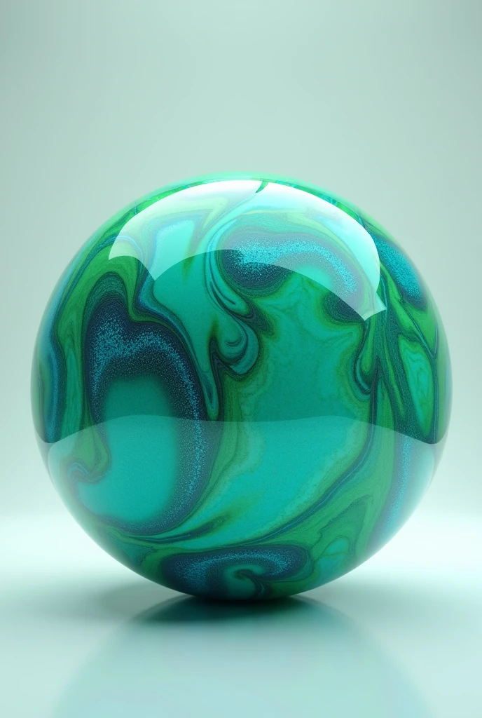 A ball color green with blue