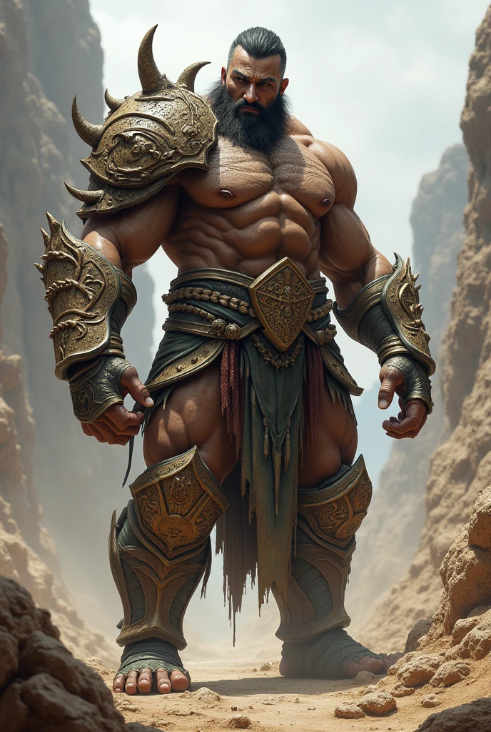 A muscular man with bone armor