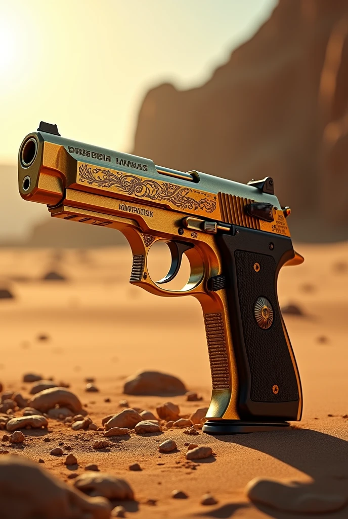 Pistola desert eagle oro