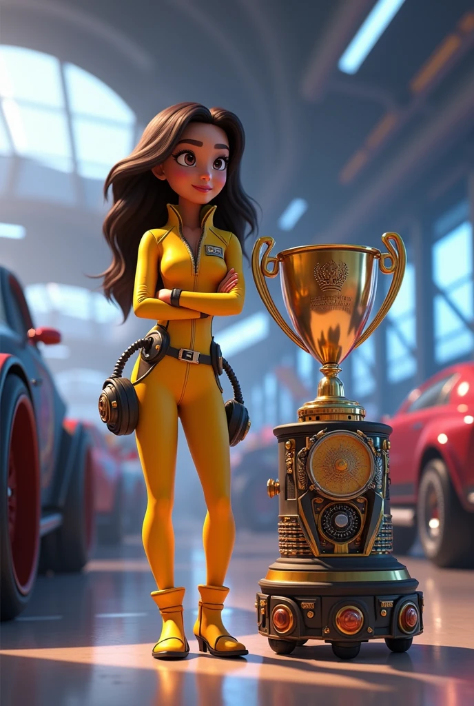 Cruz Ramirez with a self-drawing piston cup