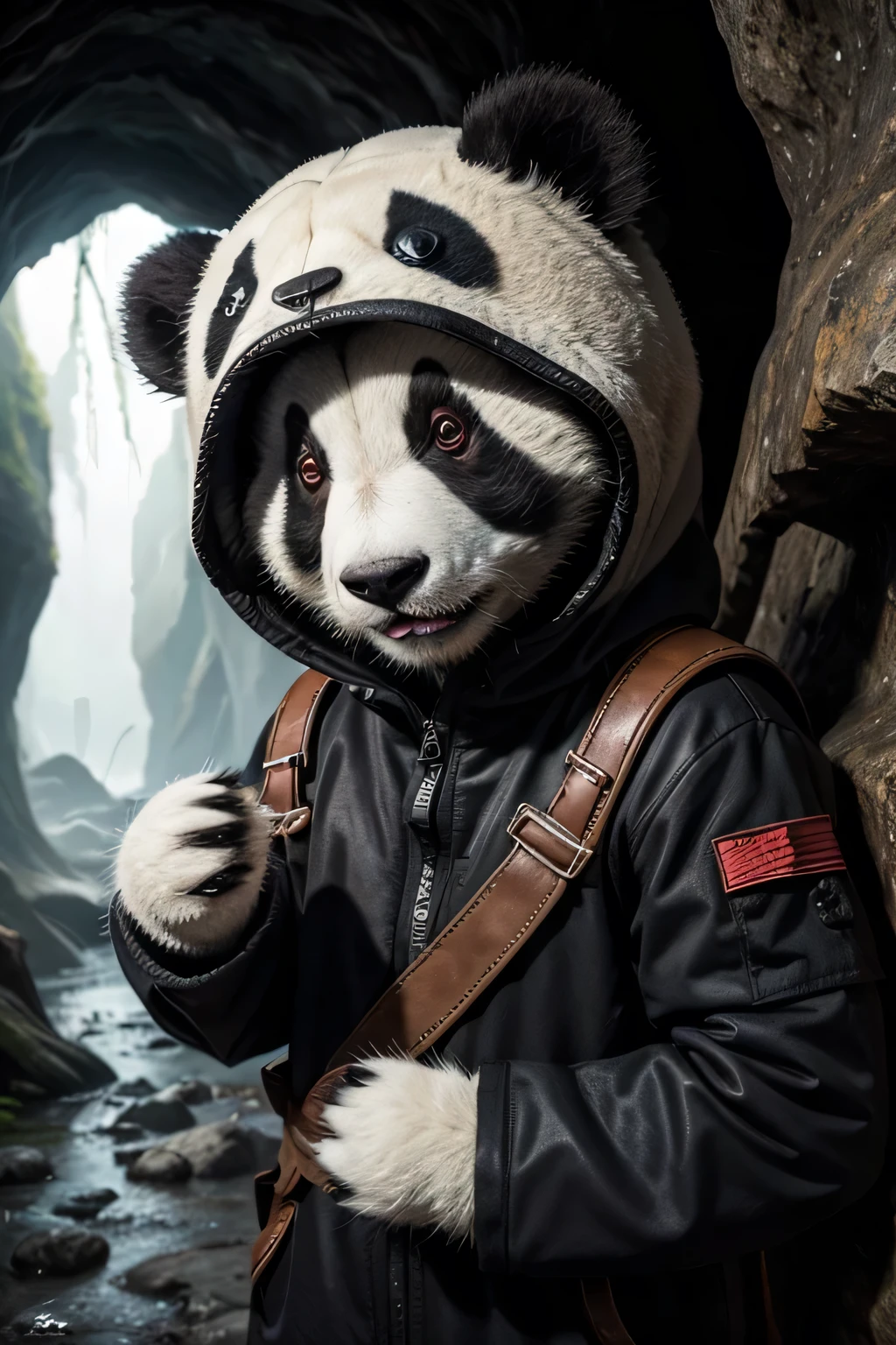 Little adventurous panda //adventurer clothing// haunted cave