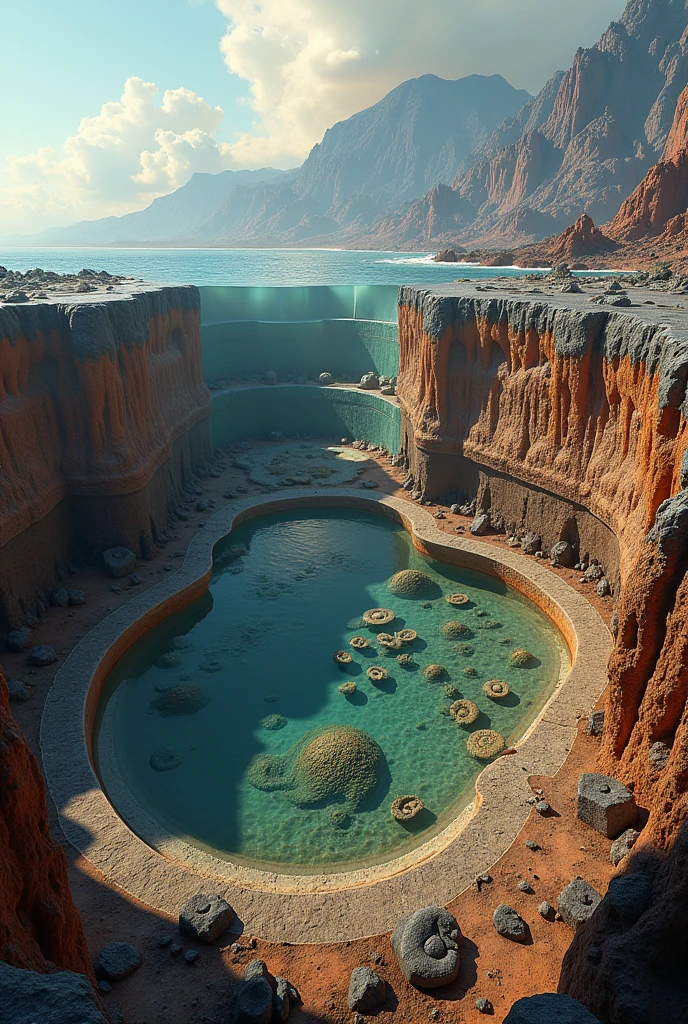 paleontology intra-arc oceanic basin volcanic geology with ammonites and bivalves