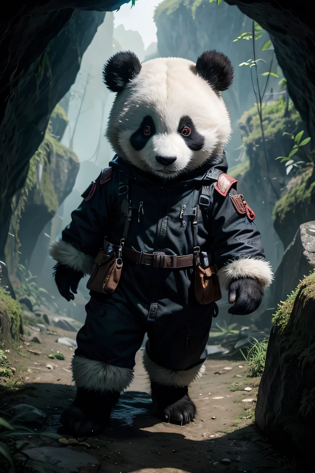 Little adventurous panda //adventurer clothing// haunted cave