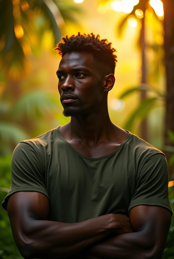 Young naked black man, full body