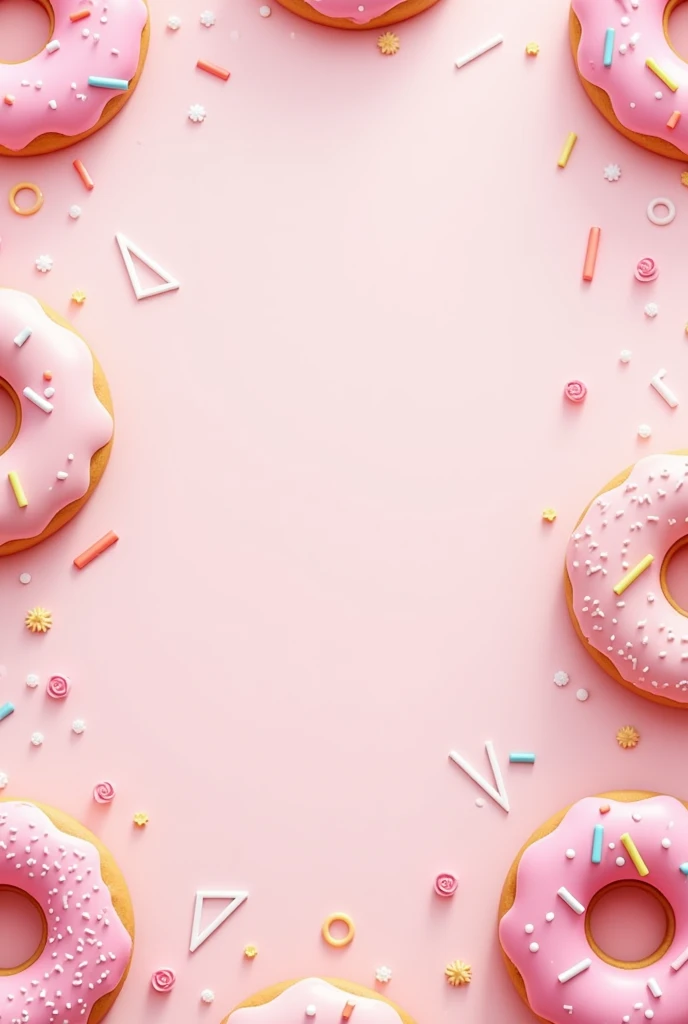 Generate Donuts Menu Format, decorated with pink and some donuts