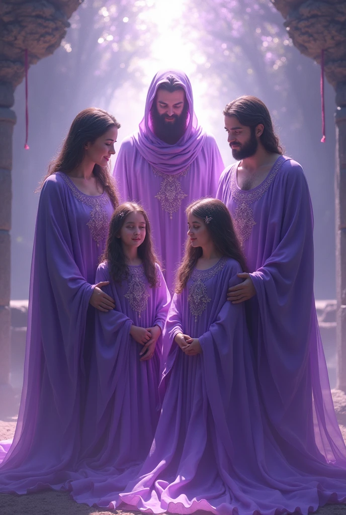Create an image of a group called purple consecrated family