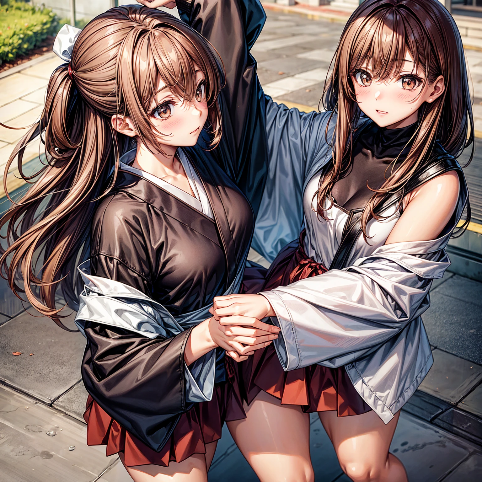 Change of clothes Japanese Girl blush Brown Hair Thighs