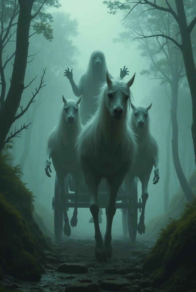 The Chariot Tarot Card: Douen (guiding lost souls, symbolizing movement and direction). Based on Trinidad and Tobago Folklore).