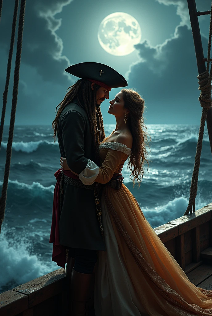 Jack Sparrow and Elizabeth Swann in love