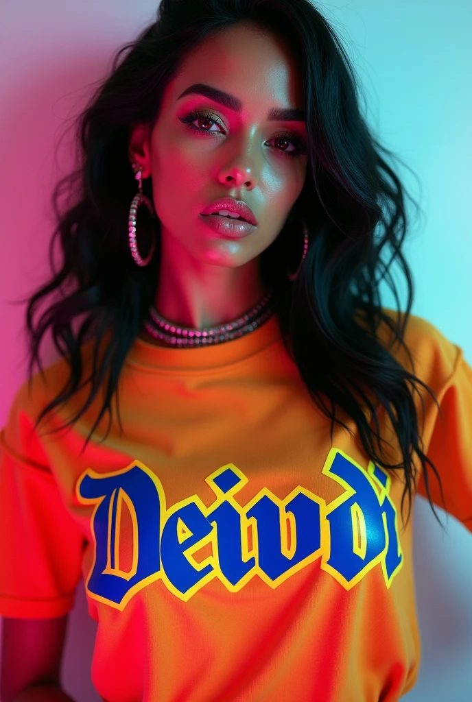 Anitta with a shirt with the name deividi wets me!