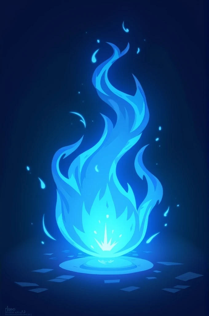 A 2D style blue flame