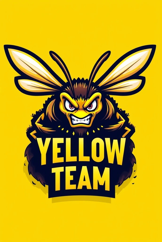 make an angry bee logo for a gymkhana with the name yellow team, In Portuguese, NA LOGO