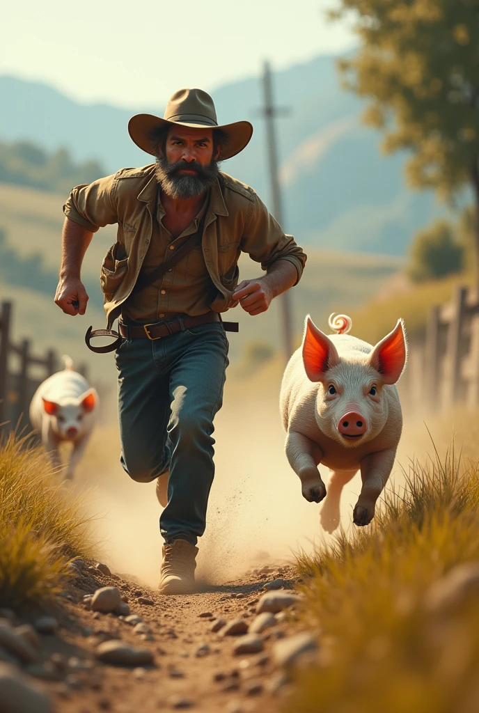 Running after pig