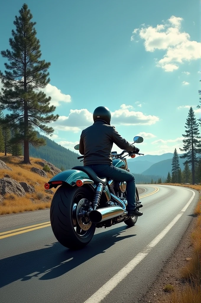 A motorcycle stopped on the road 