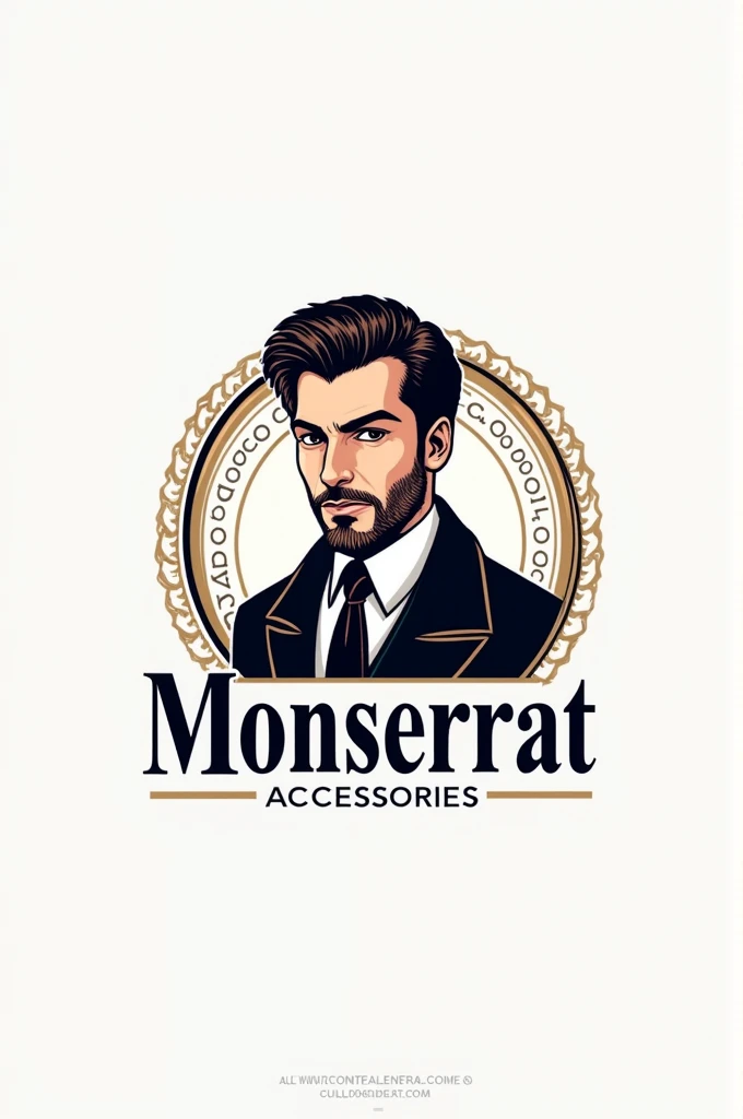 Logo for accessories brand with a man “Monserrat”