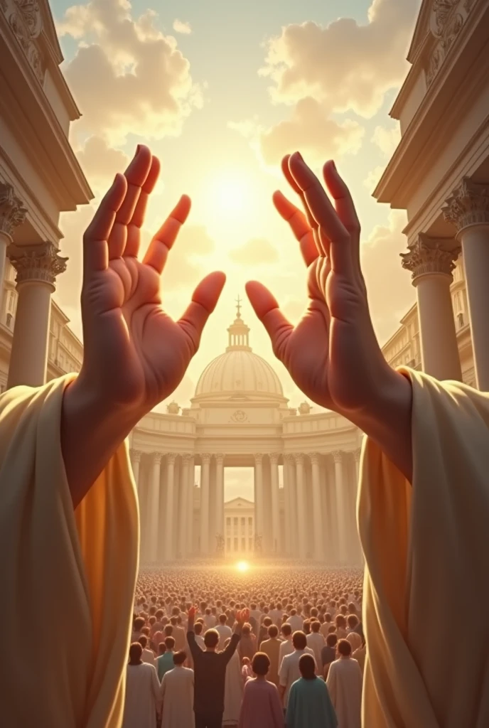 HANDS OF GOD THAT WELCOME AND EMBRACE HIS PEOPLE ST. PETER'S SQUARE ROME