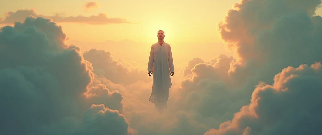 a man in the clouds