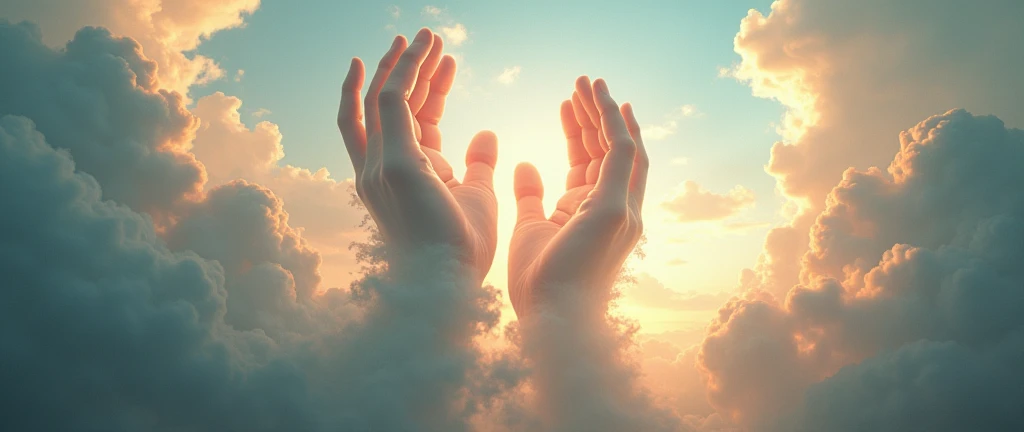 giant hands in the clouds 