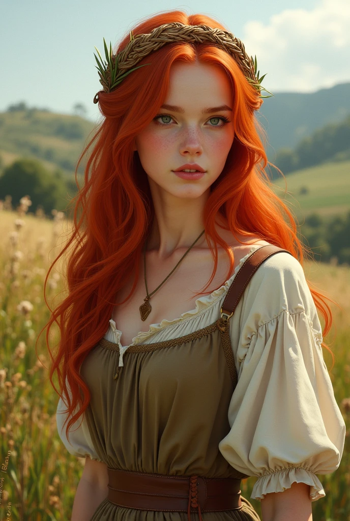 young adult, Female One, redheadwear, peasant