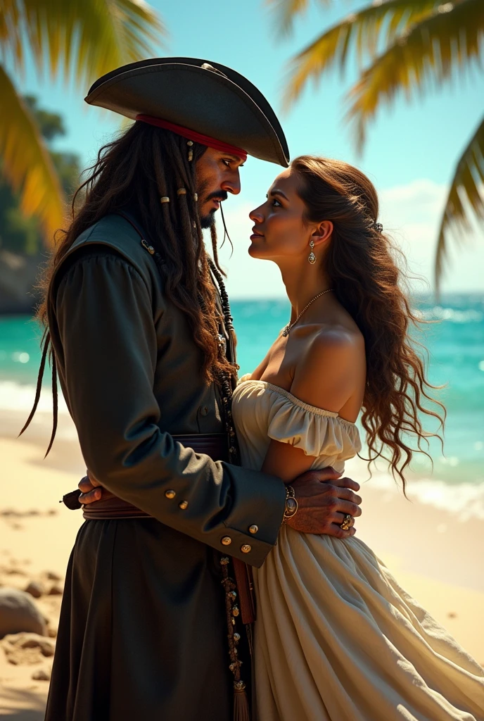 Jack Sparrow and Elizabeth Swann reunite