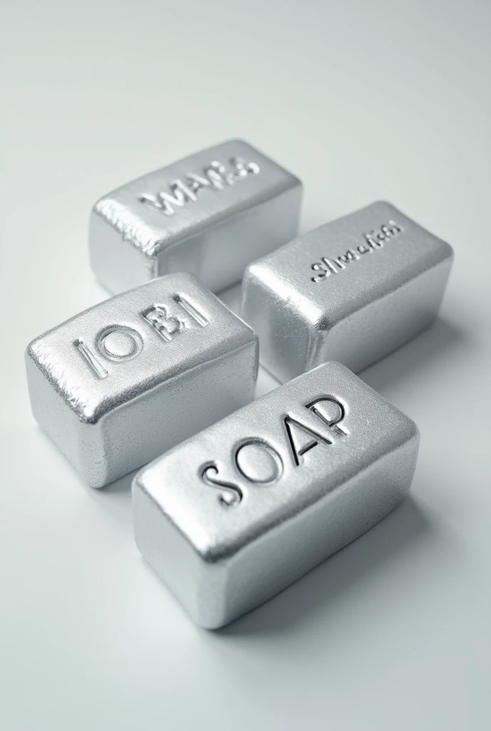 Logos of a common soap covered in silver, more attractive to the eye