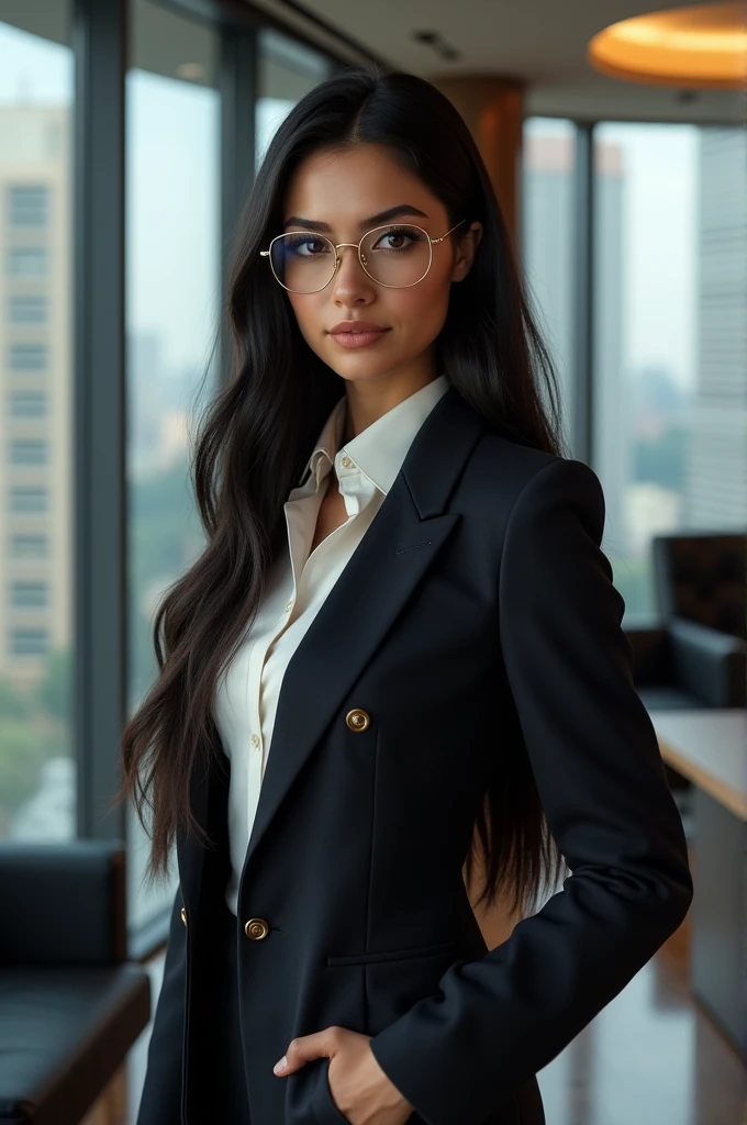 Long black hair girl as a lawyer