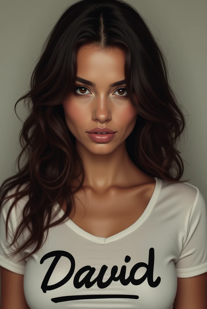 teen girl showing cleavage with tattoo in cursive on one boob saying "nirav"