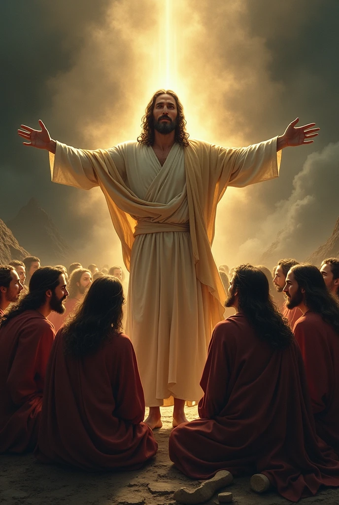 Jesus protecting his disciples