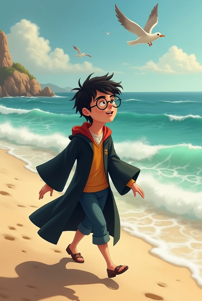 Harry Potter singing the song Beach Walk