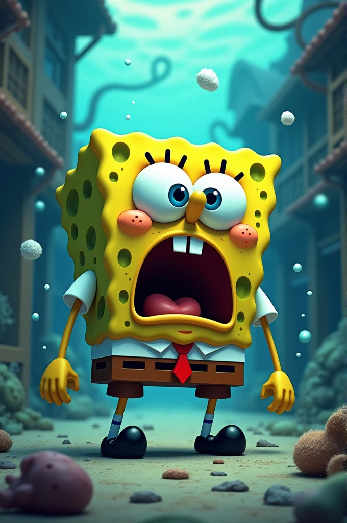 Spongebob scared