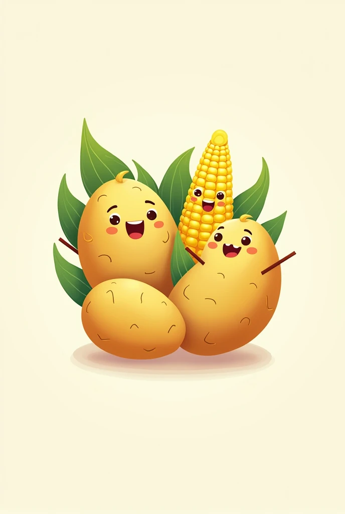 Logo potatoes and corn on the cob