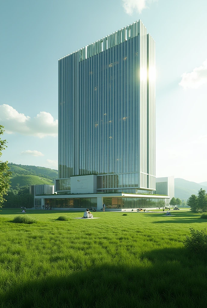 make an image of a building of a large billion-dollar company focused on selling seeds with the name "seeds of the field&#39; put the company name in big letters 

 