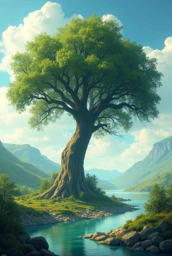 landscape with tree