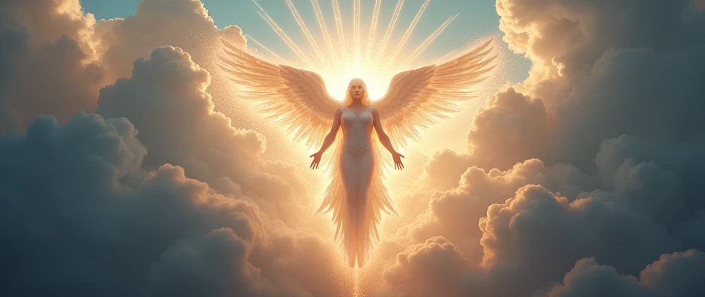 god descending from the clouds
