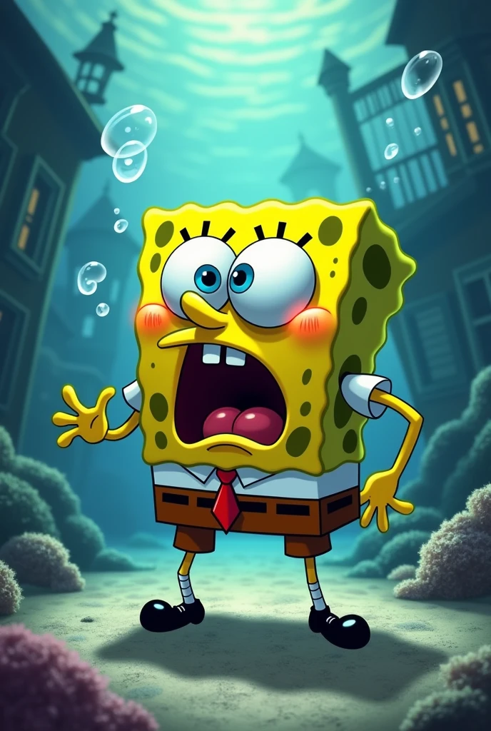 Spongebob scared