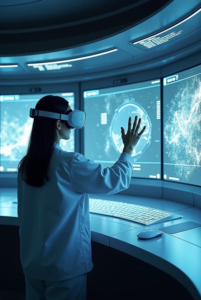 To the user using the vr interface to see the result