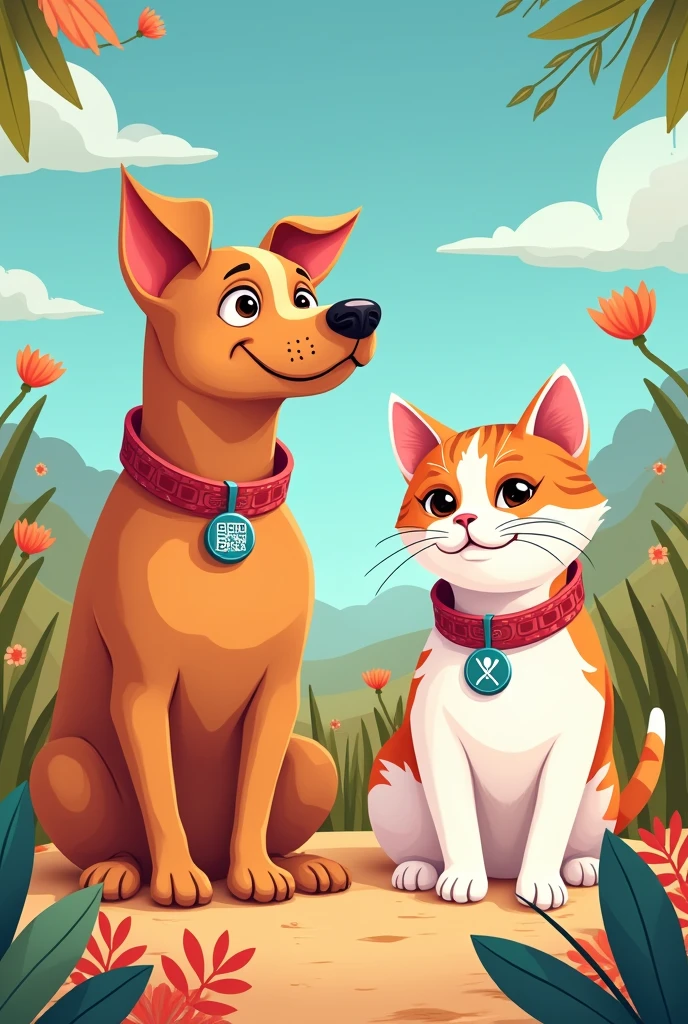 I need you to make a poster that is about: QR collars, for pets, in Spanish