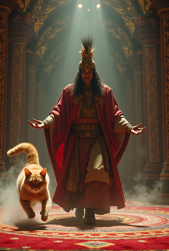 The cat fleeing leaving Atahualpa behind
