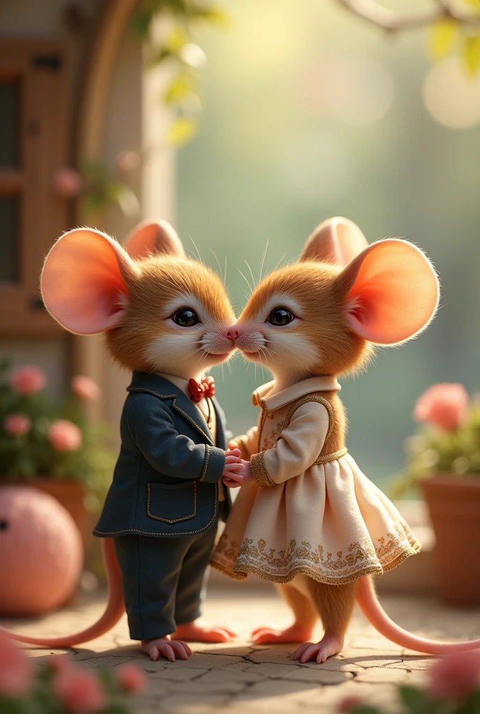Cute mice in love with clothes