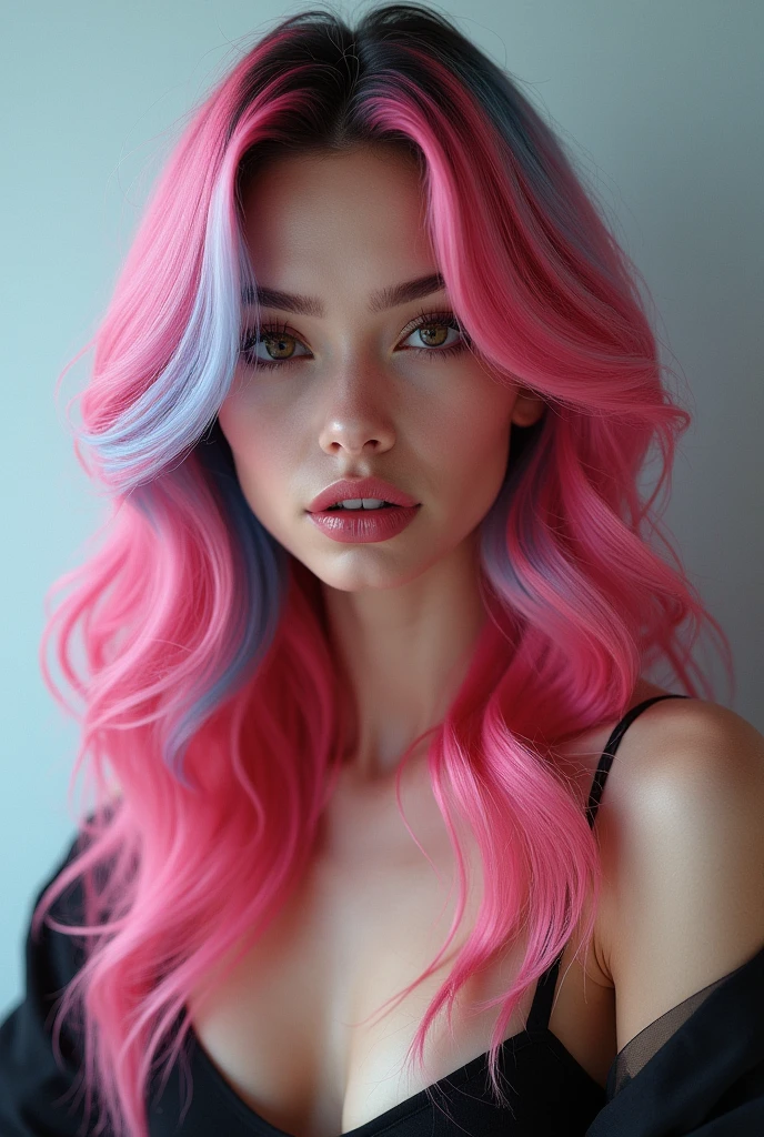 create a sexy woman with colored hair