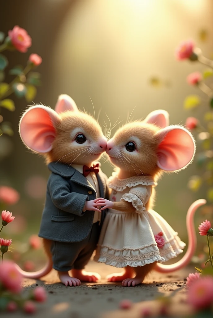 Cute mice in love with clothes 