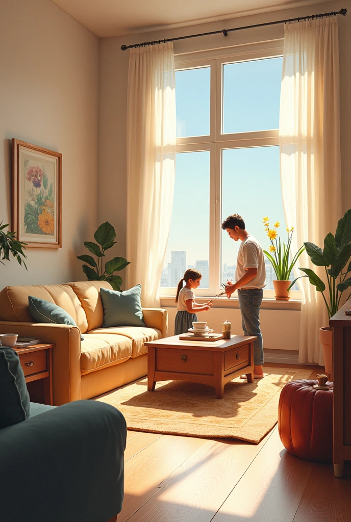 A picture furnishing a house