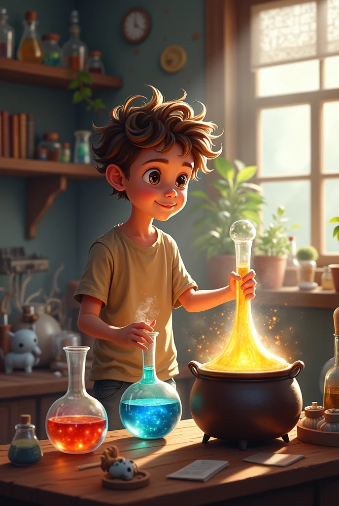 mike playing with potions