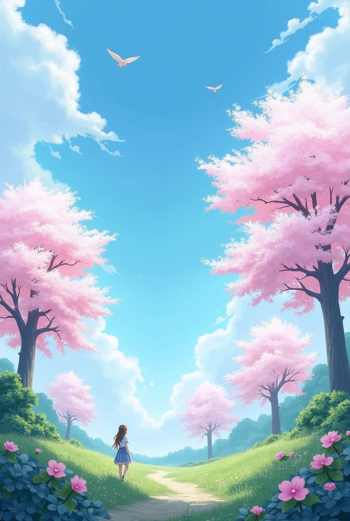 Landscape sky Sakura beautiful realistic