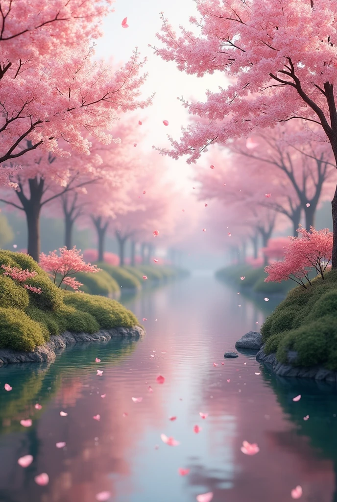 Realistic beautiful Sakura landscape