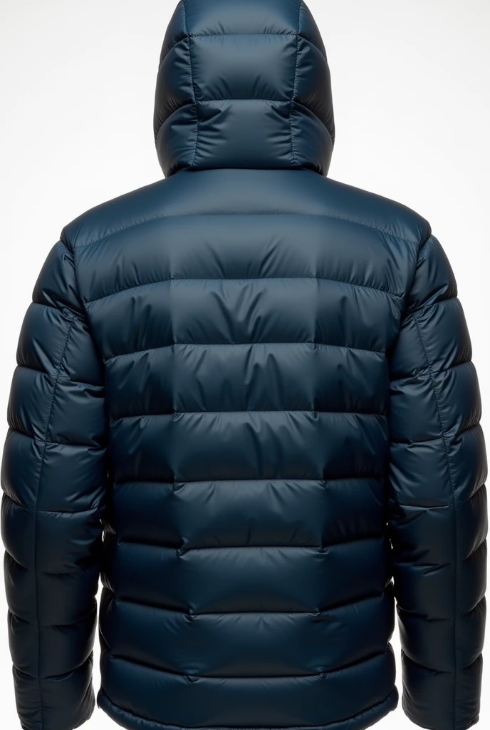 high-quality mockup of a Men's wearing Down Jacket white. back view, versatile, sporty apparel design, include a zipper closure, featherweight feel, and casual yet stylish design