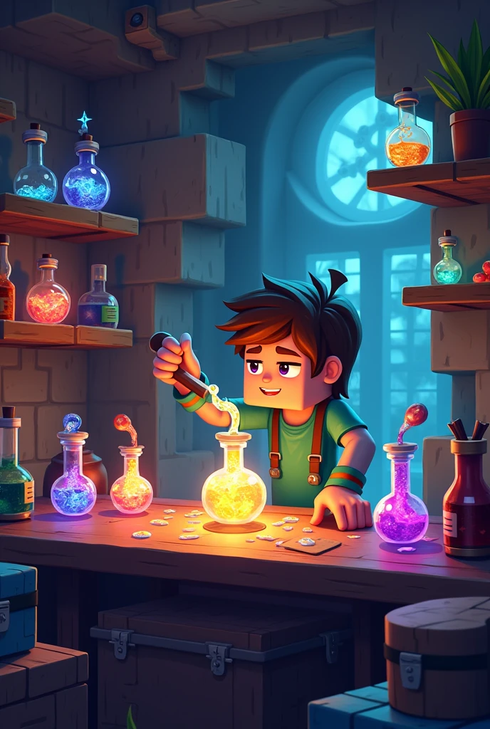 mikecrak playing with potions in minecraft